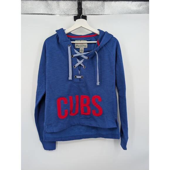 Chicago Cubs Soft as a Grape Women's Small Pull Over Hooded Sweatshirt Baseball - Picture 1 of 7